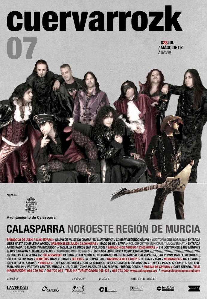 El Guayabero, Compay Segundo grupo | Mago de Oz, Savia | Big Joe Turner & His Memphis Blues Caravan, Los Bluesfalos · Cuervarrozk 2007 Festival de Rock Calasparra Murcia